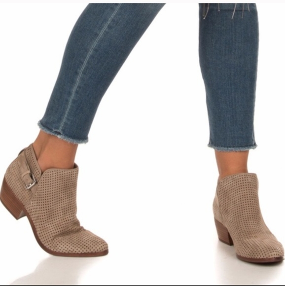 Sam Edelman Perforated Suede Booties - Picture 1 of 6